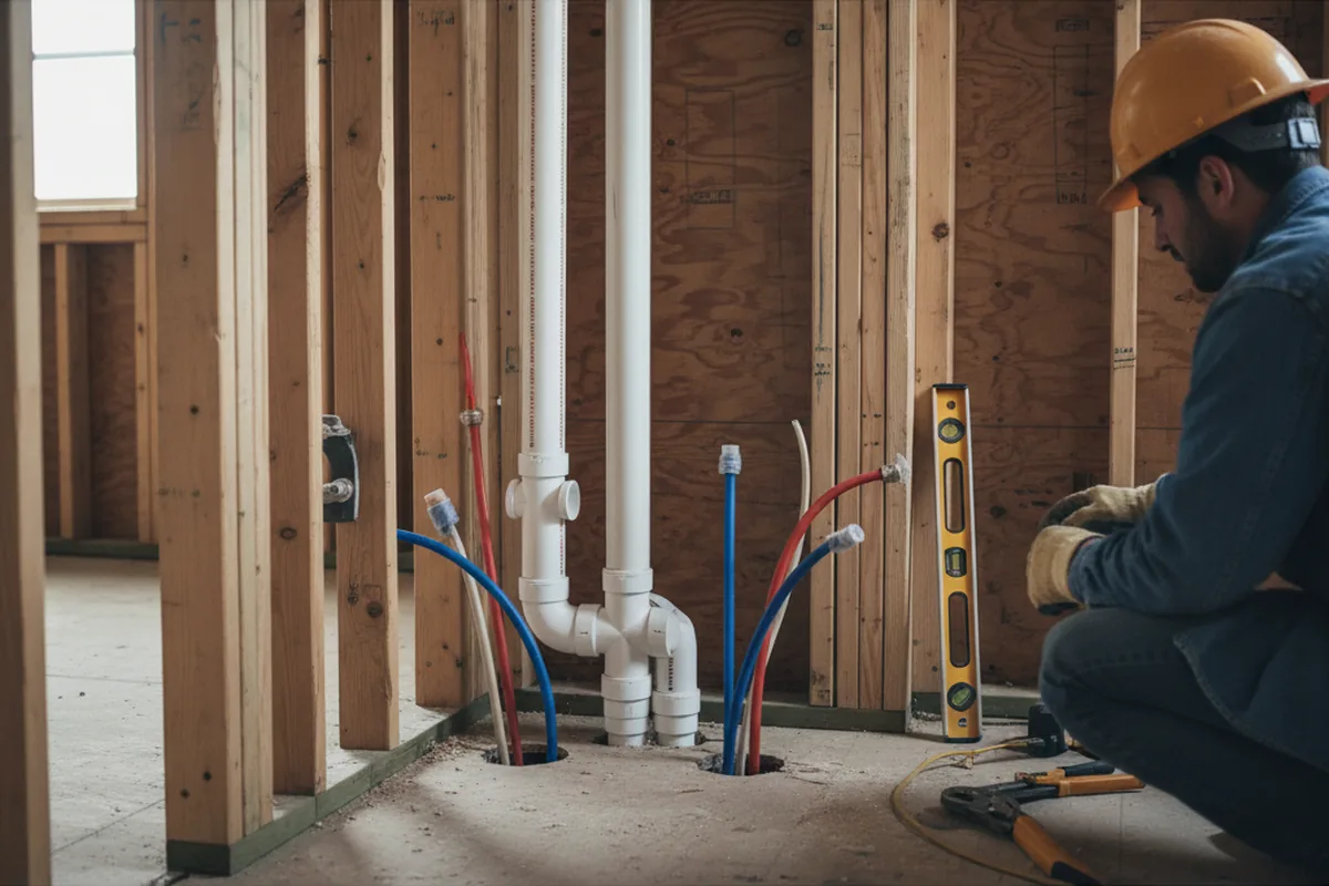 Drain and supply rough-in during Toilet Repair and Installation in Aberdeen
